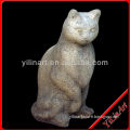 Lifesize Stone Cat Statue Carving YL-D174